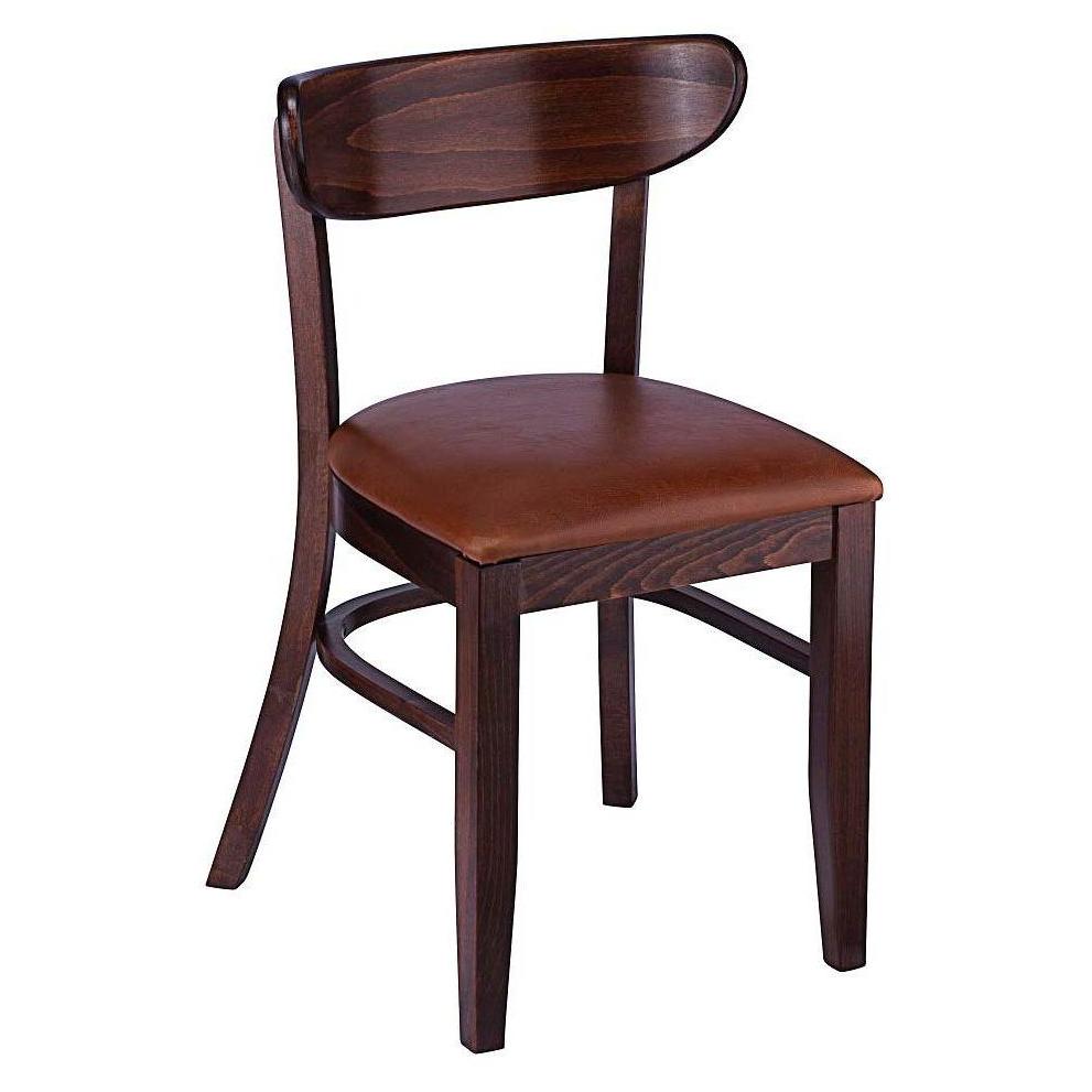 Side wooden chair with oval backrest