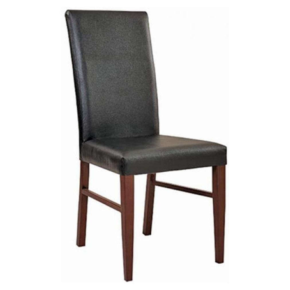 Dining chair metal SILHOUETTE walnut finish with black vinyl seat
