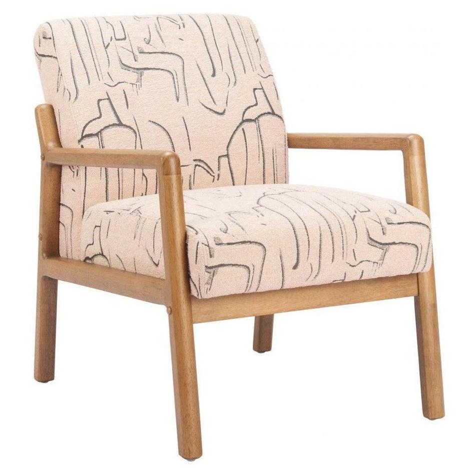 Fauteuil d’appoint SORAIA beige abstrait