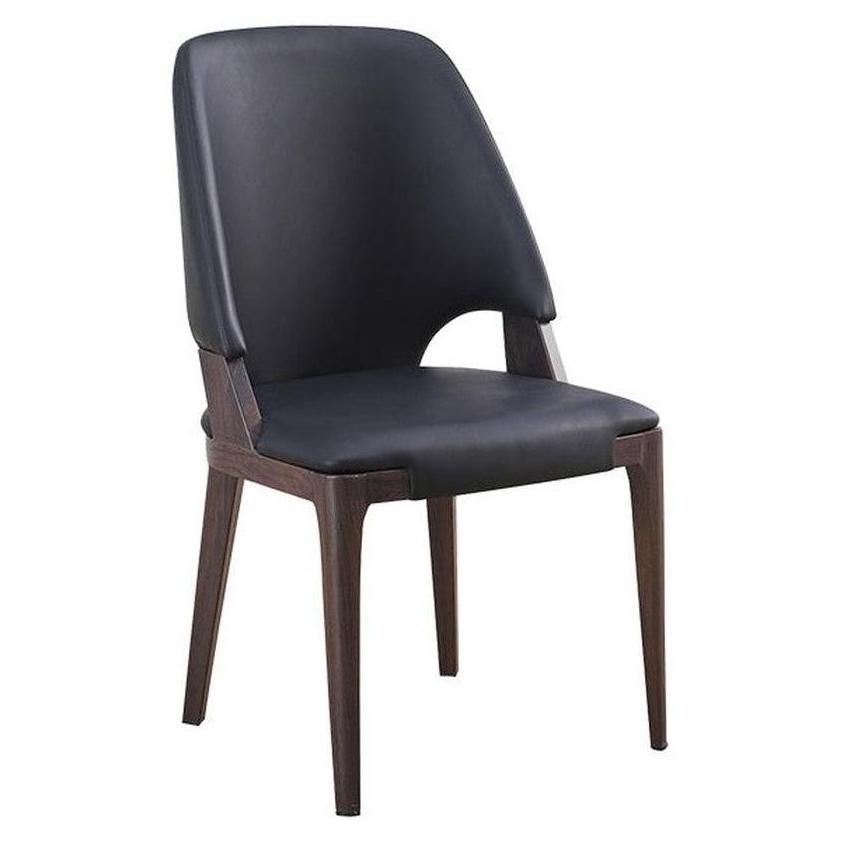 Chaise intérieure rembourrée avec structure aluminium finition bois et dossier ouvert