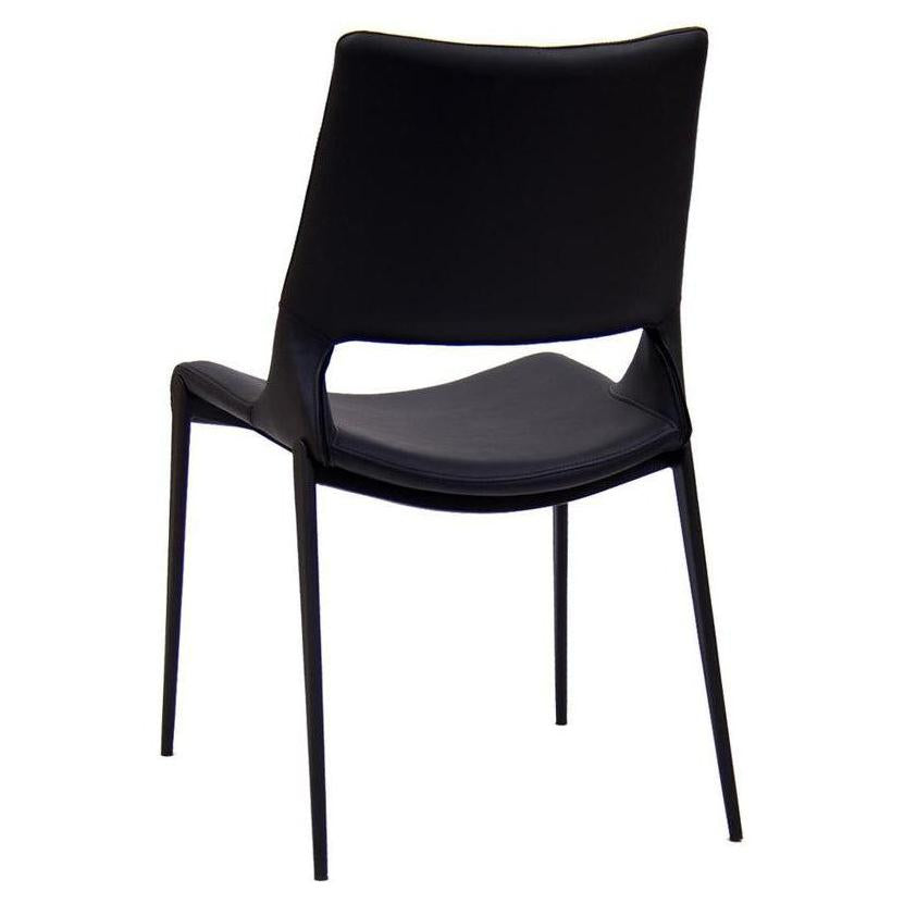 Black metal chair with black vinyl seat and backrest