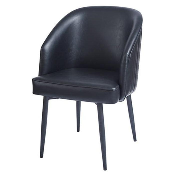 Fauteuil tonneau noir avec pieds acier