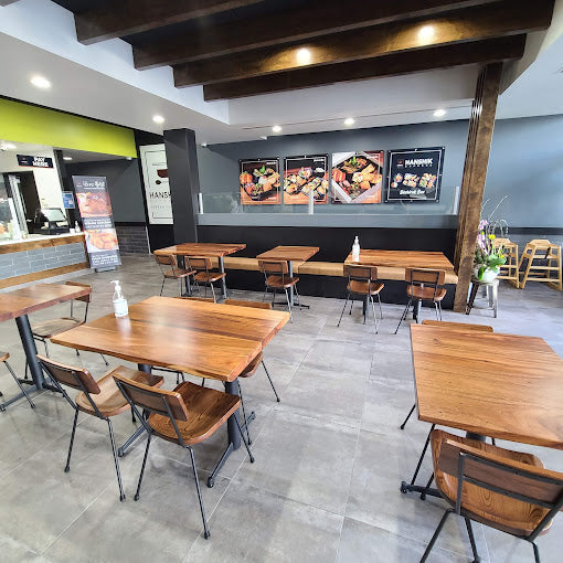 Platós de mesa de nogal sudamericano de tablones completos