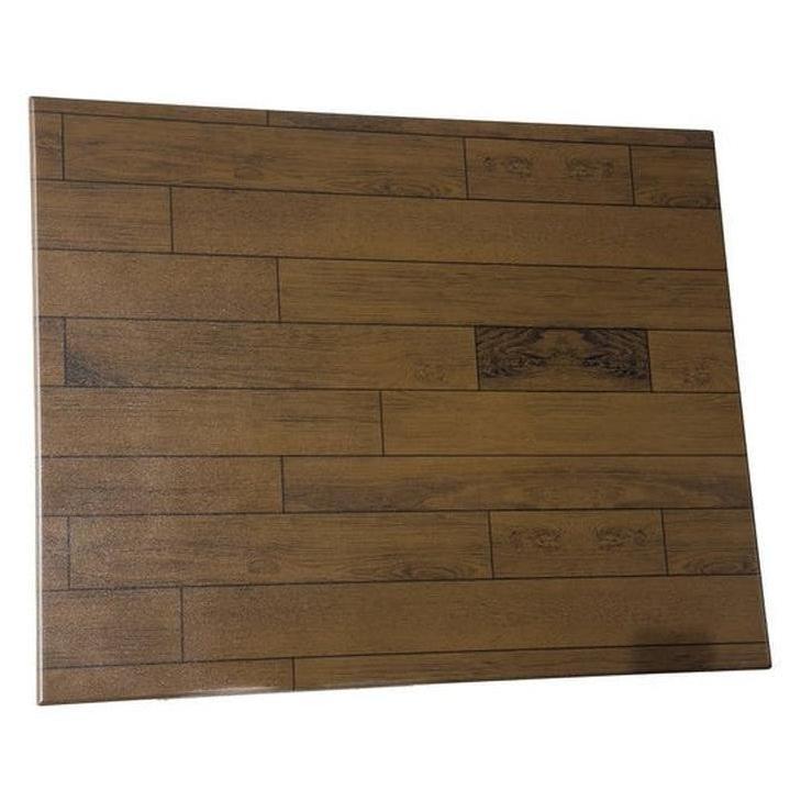 Outdoor table tops in thermolacquered MDF with standard wood pattern slats