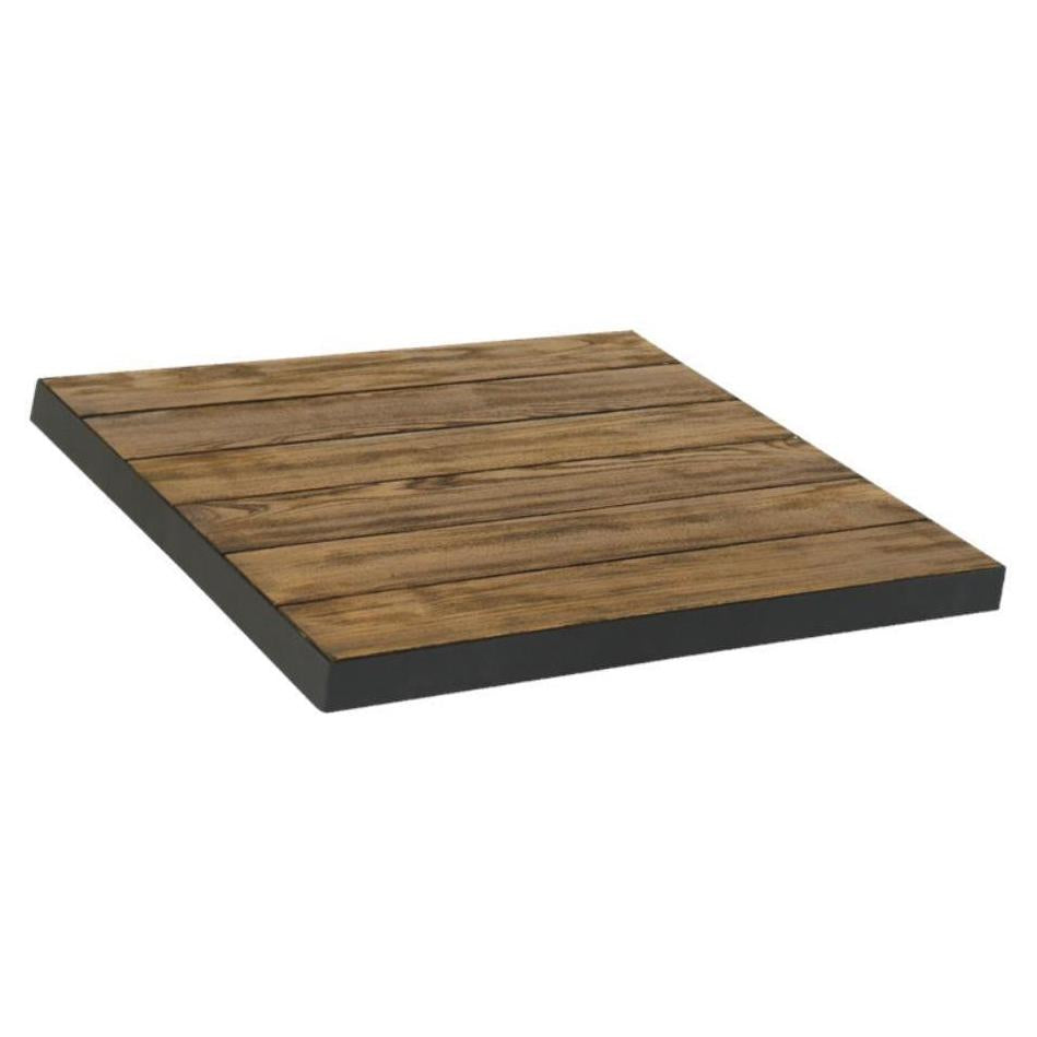 Tabletops with teak finish and metal edge - thickness 1-1/8"