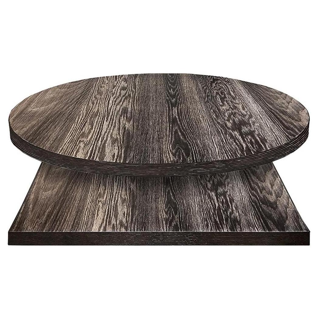 Tabletops with charcoal black stained finish