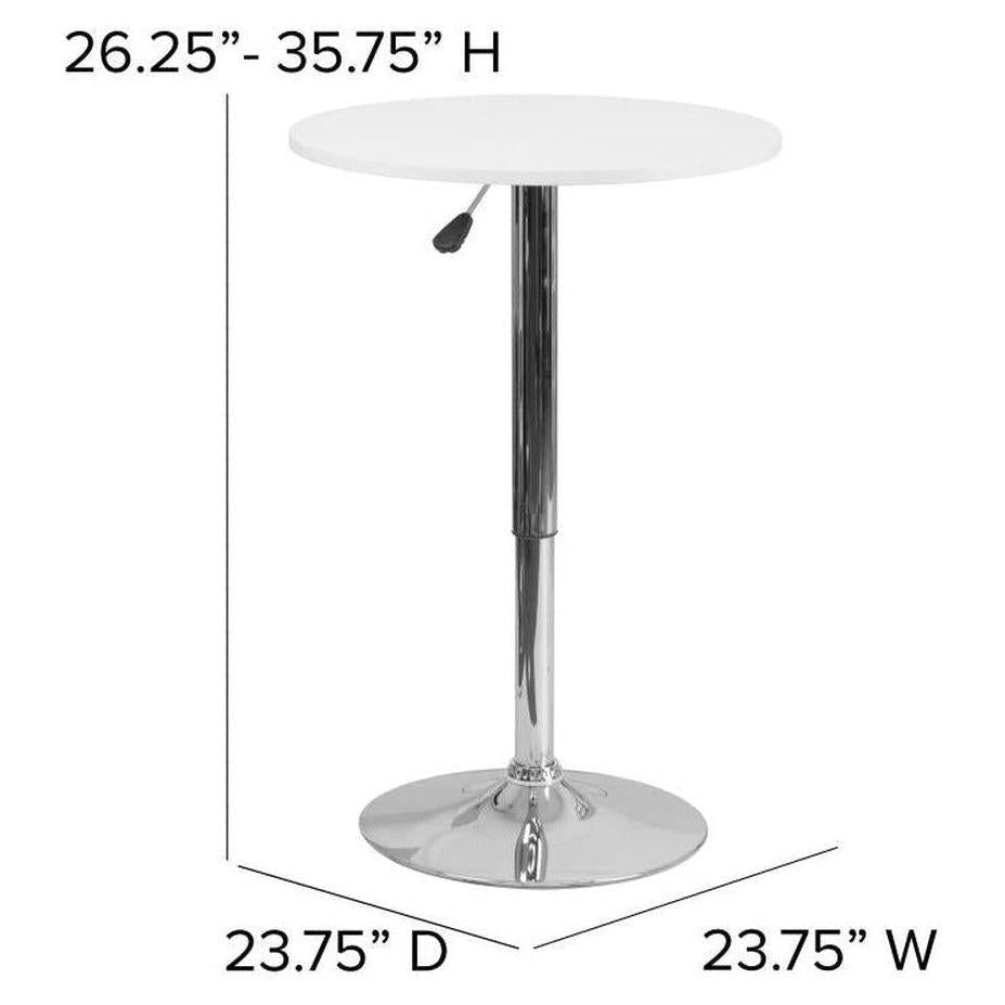 White round wooden table with adjustable height Ø 60.3 cm (range 66.7 to 90.8 cm)