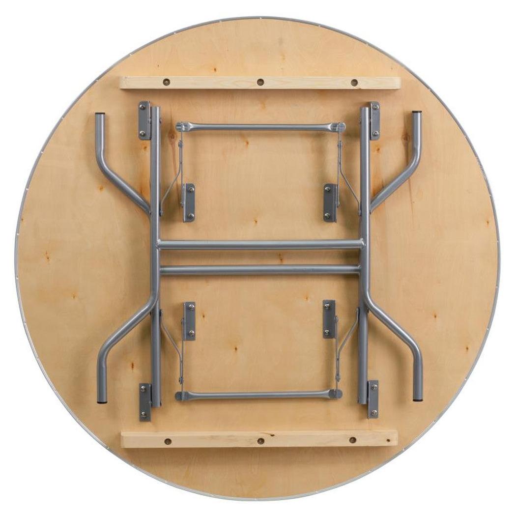 Mesa redonda plegable de banquete de abedul