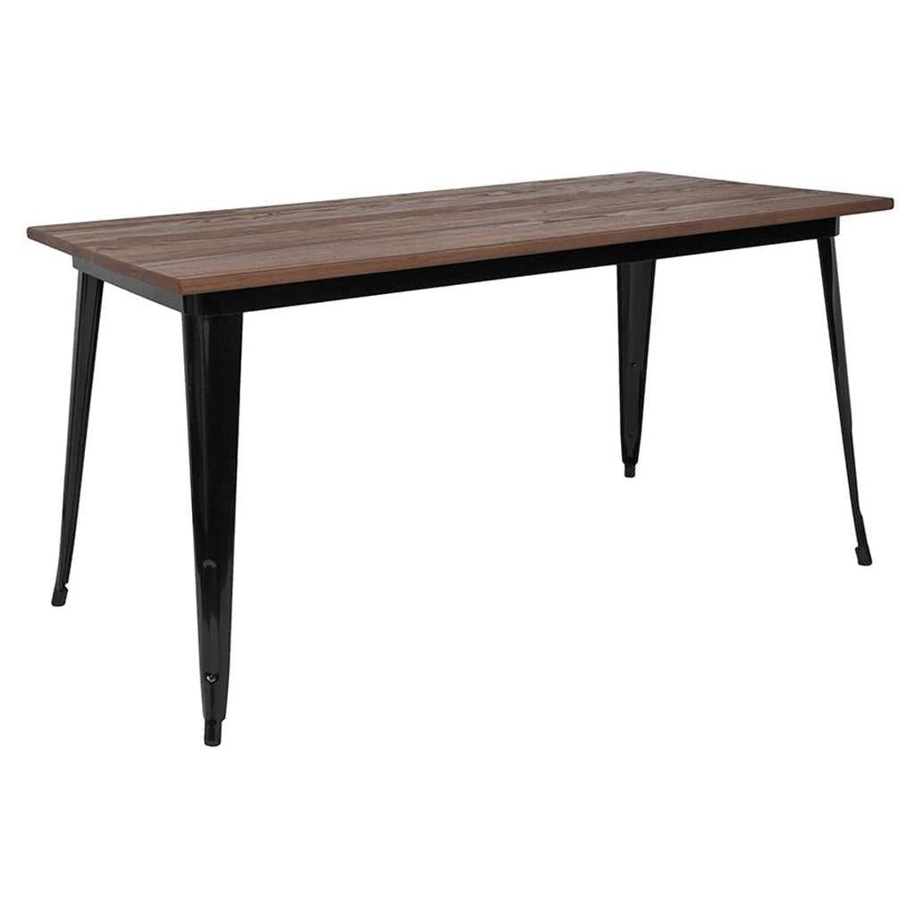 Table rectangulaire 77 x 152 cm STEELX avec plateau bois