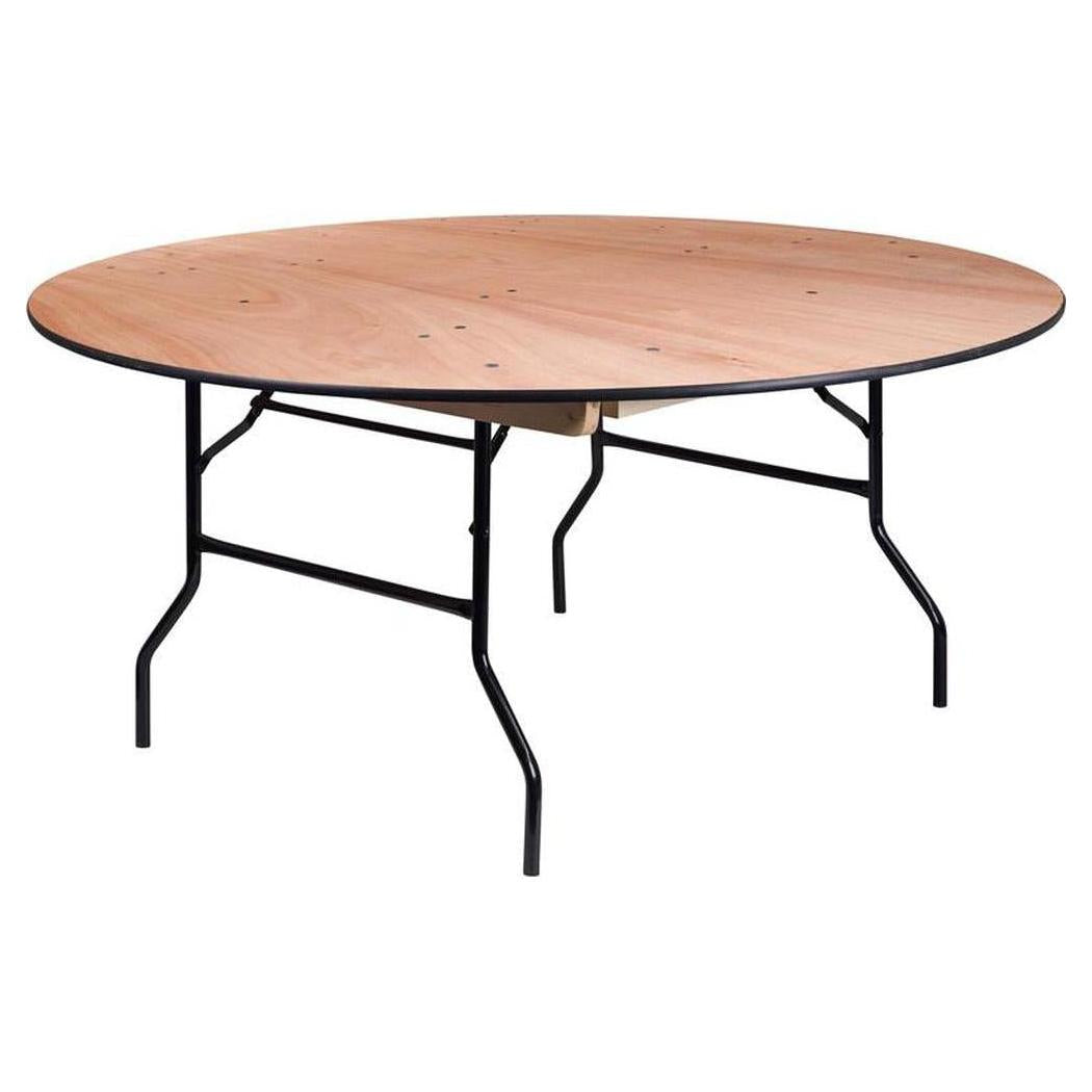 Folding Round Banquet Table 168 cm in Wood