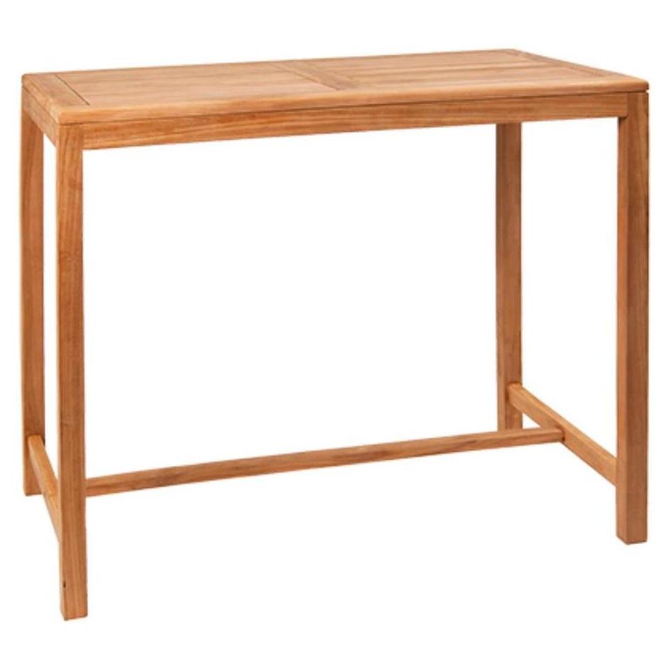 Bar height table in natural teak