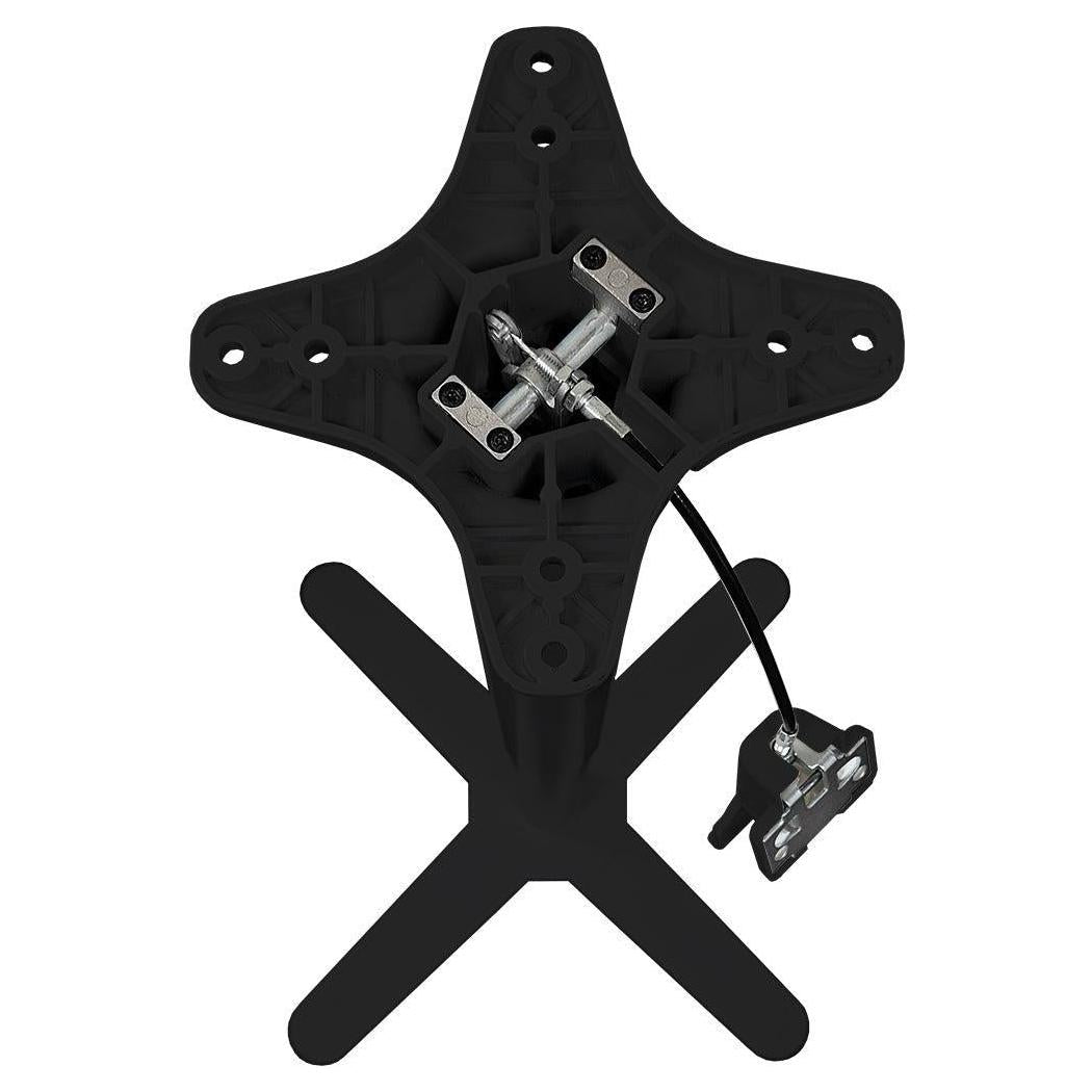 Base de table en acier noir réglable en hauteur – style X – 27" x 27" avec colonne 3"