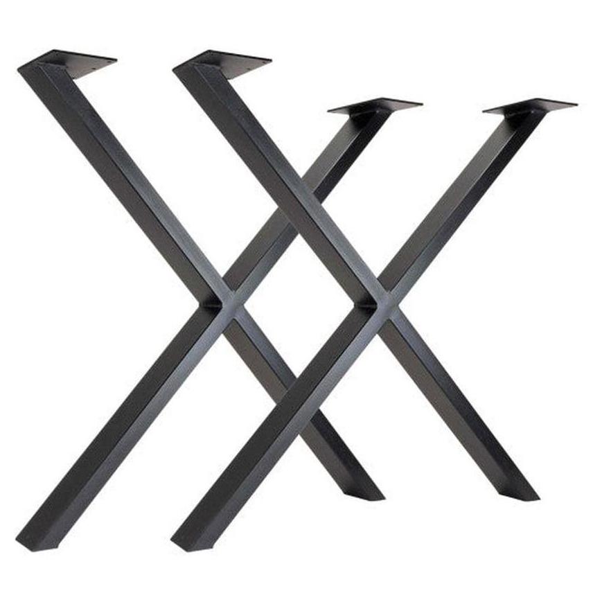 Black X-shaped table bases series TBX