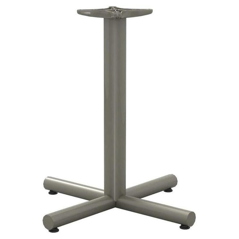 X-shaped tubular base with thermolacquered finish for dining or bar height