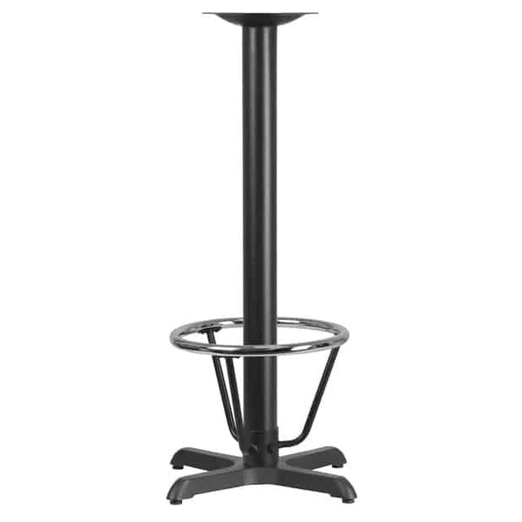 Base de table de restaurant en X hauteur bar avec repose-pieds