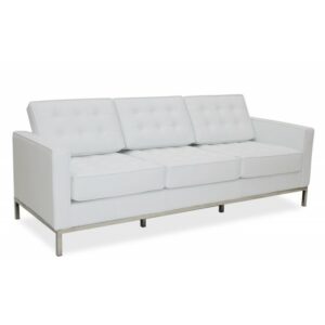 3-seater sofa Vejle (T) in faux leather (white)