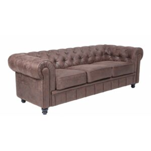 3-seater Field style NEW vintage faux leather sofa