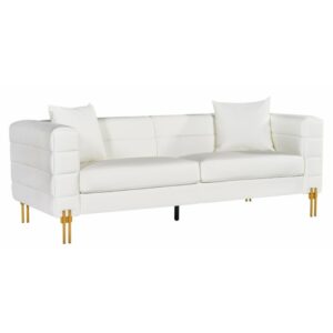 3-seater Esbjerg sofa in faux leather (white)