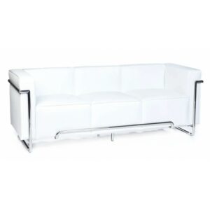 3-seater sofa Horsens in faux leather (white)