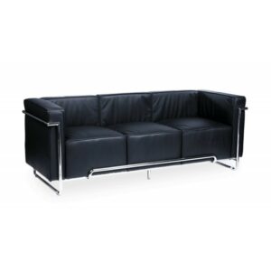 3-seater sofa Horsens in faux leather (black)
