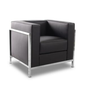 Fauteuil Odense en similicuir (noir)