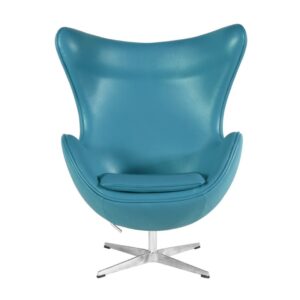 Armchair Egg - Egg (TE) reclining, fiberglass structure, covered in faux leather (turquoise)