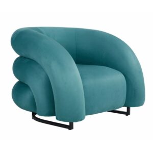 Armchair KARLOVY upholstered in velvet (turquoise)
