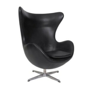 Armchair Egg - Black faux leather