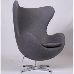 Egg Armchair - Fiberglass Shell, Reclining, Upholstered in Cashmere (Dark Gray)
