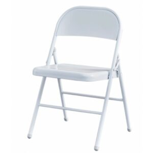 Chaise BasiQ1, pliante en métal, finition époxy blanche