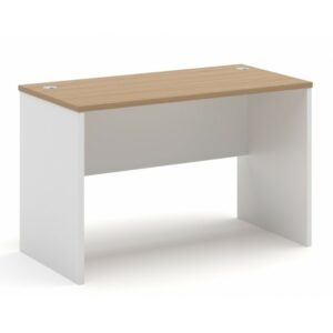 Thott desk with bilaminated top, dimensions 120 × 70 cm, white and oak finish