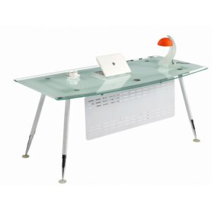 Dangaard desk with tempered glass top, dimensions 160 × 80 cm, white finish