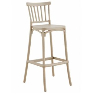 Bar stool Okke in UV-treated polypropylene, tortora finish