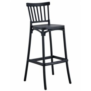 Bar stool Okke in UV-treated polypropylene, anthracite finish