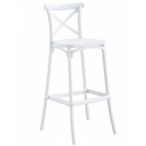 Bar stool Norlys in UV-treated polypropylene, white finish