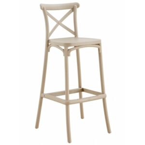 Bar stool Norlys in UV-treated polypropylene, tortora finish