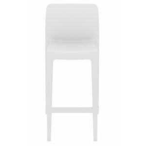 Bar stool Ekspo stackable in polypropylene, white finish