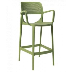 Bar stool Havn in polypropylene, green finish