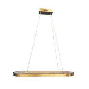 Suspension Pol 90 in golden aluminum finish with integrated LED lighting