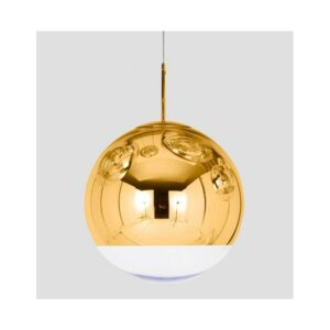 Suspensión Korez de vidrio transparente y dorado, diámetro 40 cm