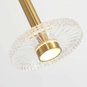 Golden Metal and Acrylic Suspension Base with LED Lighting