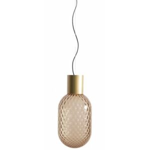 Pendant Light Ra Ozer 43 in golden aluminum finish with glass diffuser