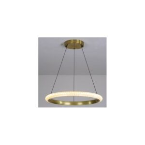 Aluminum Suspension Light Mul 60 with Acrylic Diffuser and Integrated LED, Golden Finish