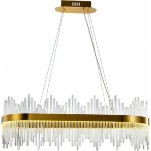 Suspensión Asket en metal dorado y vidrio con iluminación LED integrada