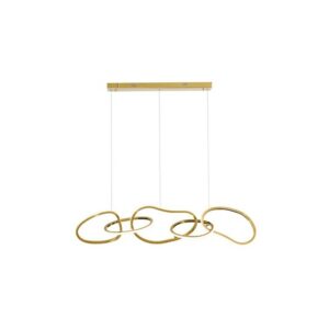 Golden Metal Pendant Light with Integrated LED Lighting