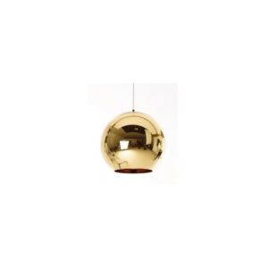 Glass Pendant Light, 25 cm Diameter, Golden Finish