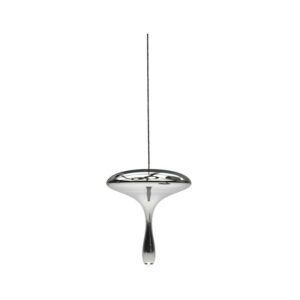 Suspensión Fuga H365 de metal con globo de vidrio acabado plateado