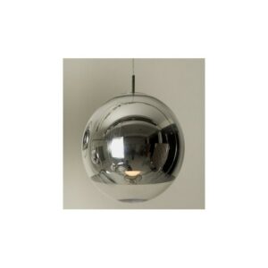 Suspension Stot in transparent glass with chrome finish, 25 cm diameter