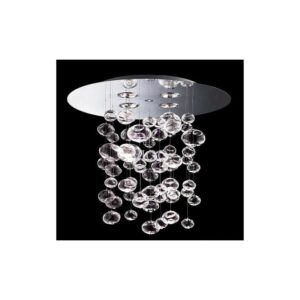 Lámpara Laen de vidrio y metal con acabado cromado