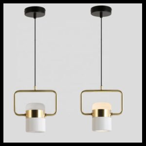 Suspensión de ángulo en metal acabado blanco